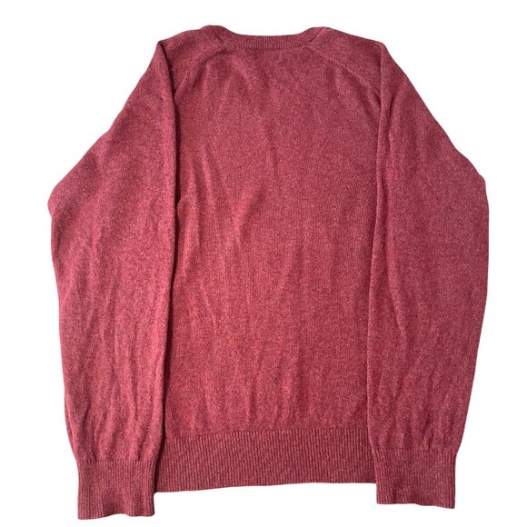 LL Bean Lambswool Sweater Mens Size L Red Pullover Warm Knit Cozy Cabincore - Picture 3 of 7
